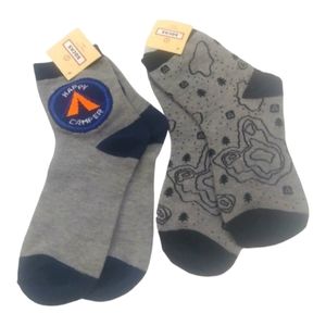 Socks Unisex 2 Pair Ankle Socks, Size 9-11, Gray Black  NEW
